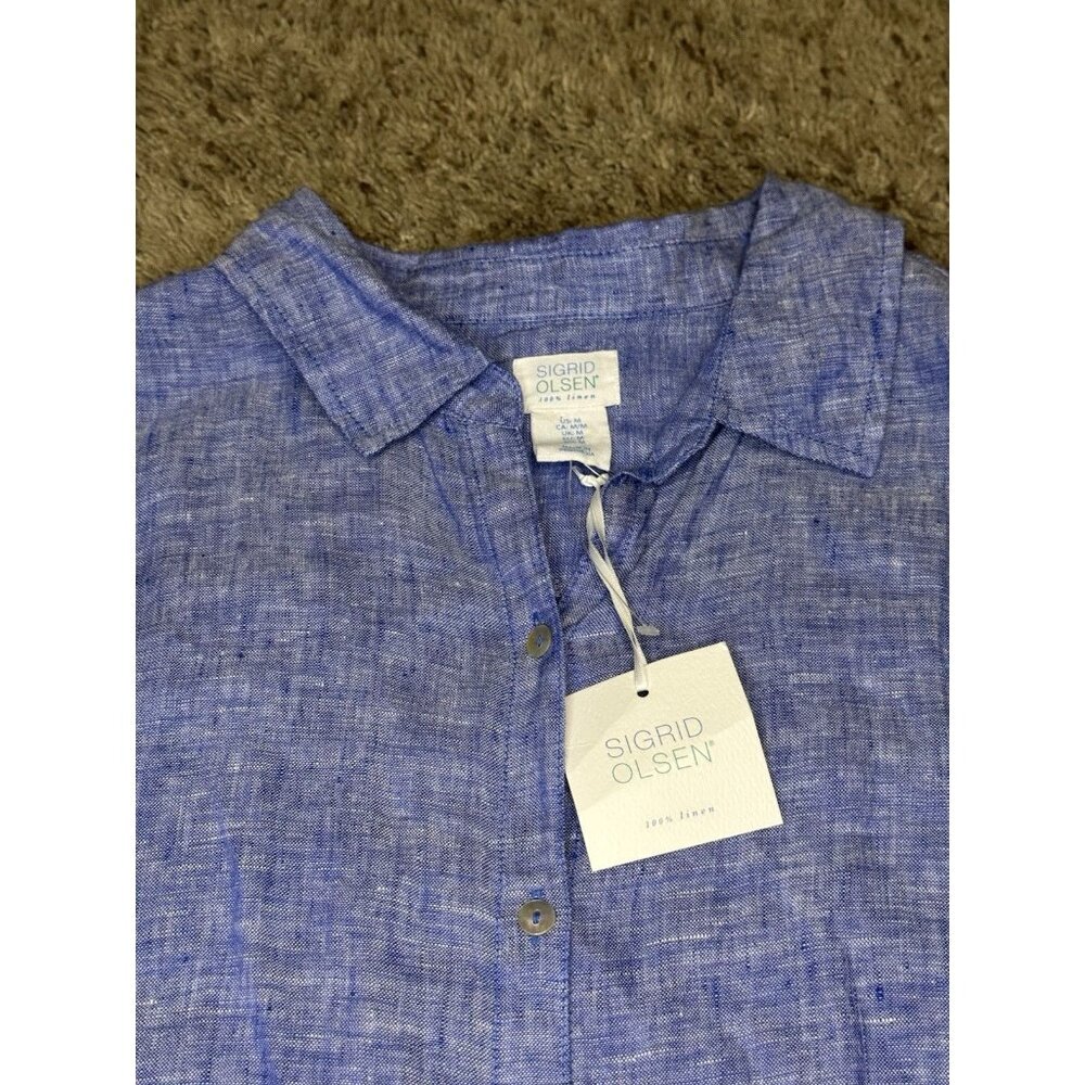 NWT SIGRID OLSEN Linen Lagenlook Button Down Tuni… - image 4